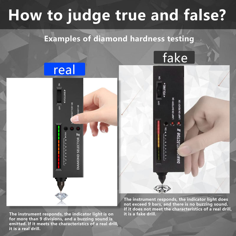 Diamond Test Pen High Accuracy Electronic Jewelry Diamond Tester Professional Diamond Detector with 2x30x Magnification Mini LED Foldable Magnification Set 1