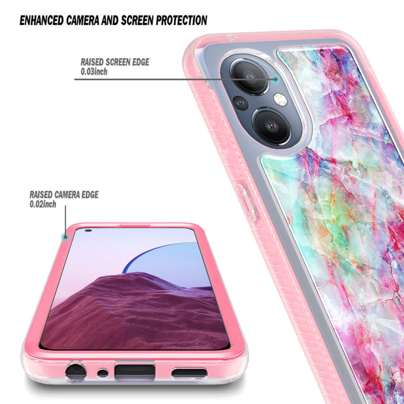 NZND Case for OnePlus Nord N20 5G with [Built-in Screen Protector], Full-Body Protective Shockproof Rugged Bumper Cover, Impact Resist Phone Case (Marble Fantasy) Marble Fantasy