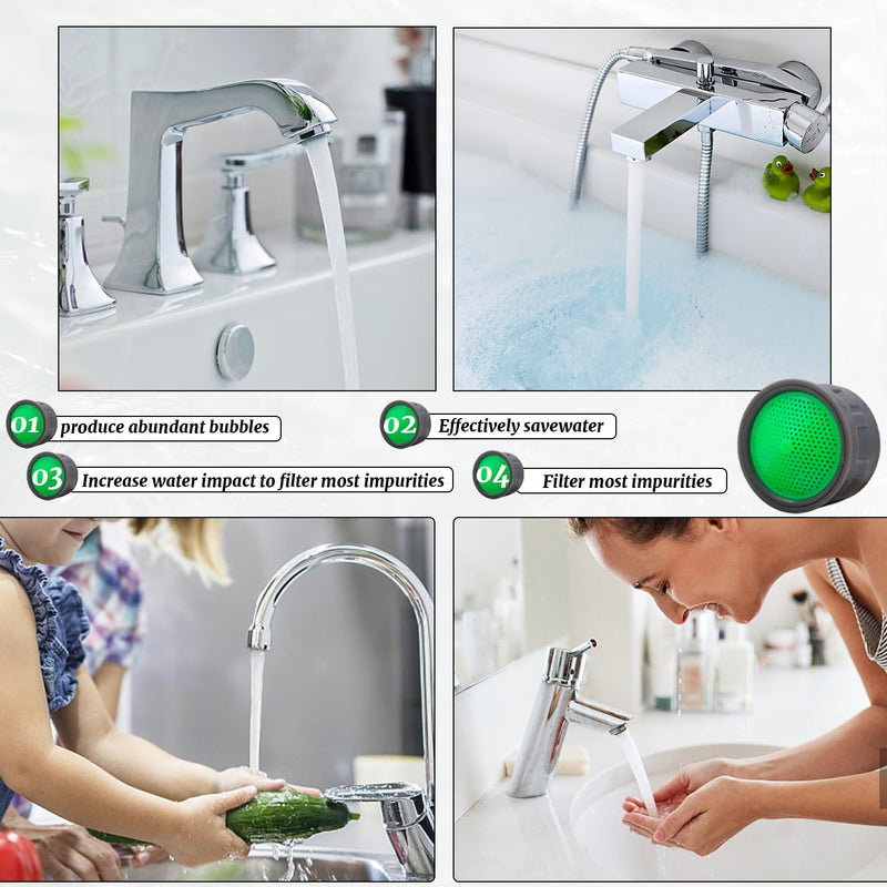 Tap Aerator Tap Aerator Pack of 20 | Aerator Mixing Nozzle Aerator Water-Saving Insert with 20-Piece Seal Tap Replacement Parts for Bathroom Kitchen