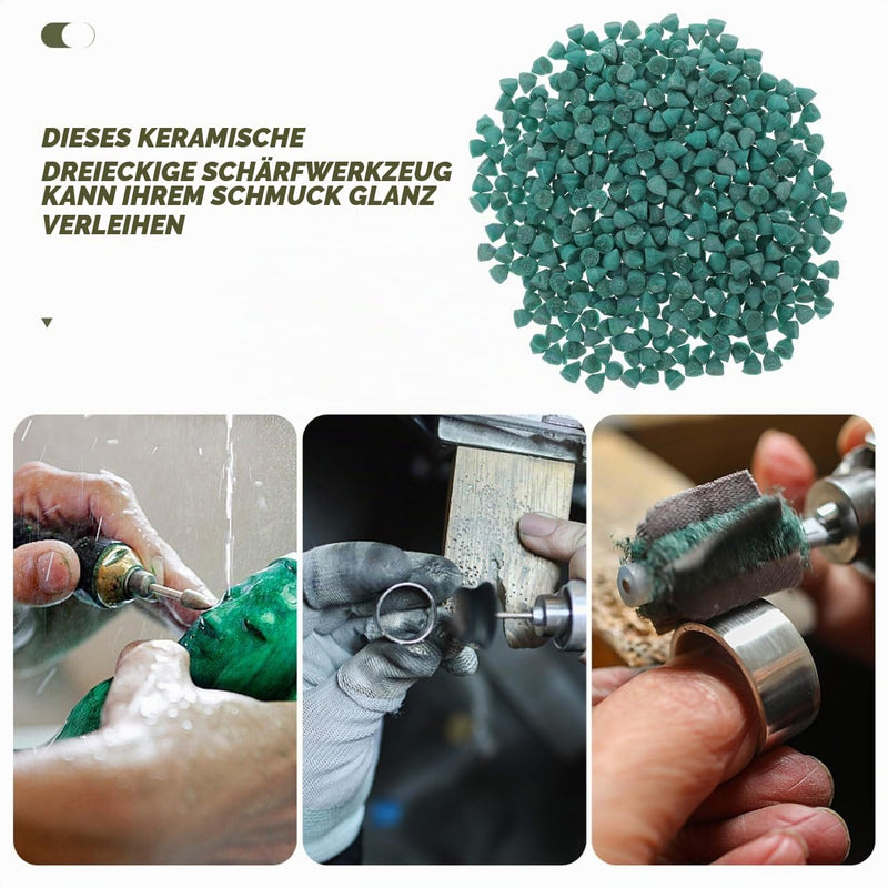 MAGICLULU Silicon Carbide Abrasive Triangular Accessories for Stone Drum | 500 g ceramic abrasive medium for stone grinding, metal deburring polishing pellets rotary polisher. For metal deburring
