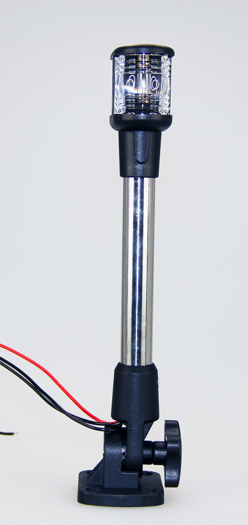 MARINE BOAT FOLDABLE DUAL MOUNT ANCHOR STERN LIGHT ALUMINUM POLE WARM WHITE