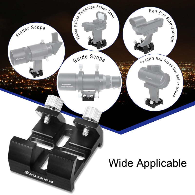 Astromania Universal Dovetail Base for Finder Scope - Ideal for Installation of Finder Scope, Green Laser Pointer Bracket Hole Spacing 10.2-30.2MM