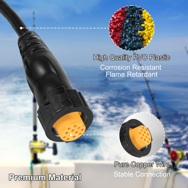 010-12122-10 Adapter, 8-Pin Transducer to 12-Pin Sounder Adapter Cable XID Compatible with Garmin AIRMAR, ECHOMAP Chrip, ECHOMAP UHD, ECHOMAP Ultra, GPSMAP, Striker Transducer and Fish Finder