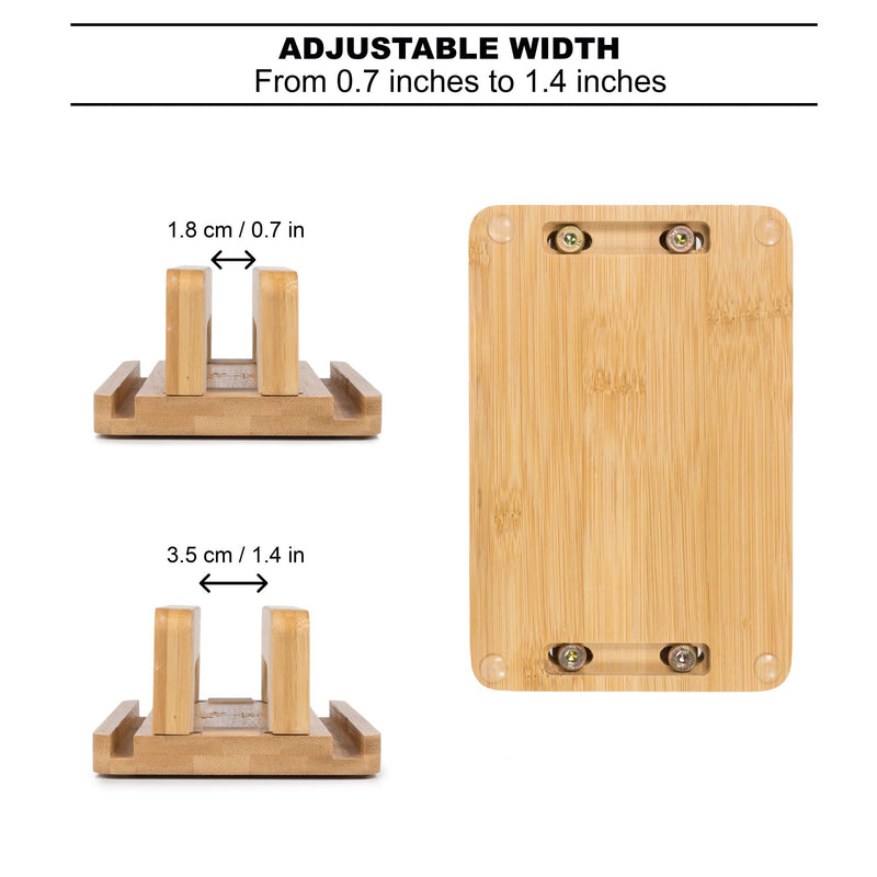 S&A WOODCRAFT 3 Slots Bamboo Wood Vertical Laptop Stand, Adjustable Wooden Laptop Holder, Non-Slip Laptop Dock Compatible with Apple MacBook, Microsoft Surface, Gaming Laptops, IPad, Tablets Natural Bamboo