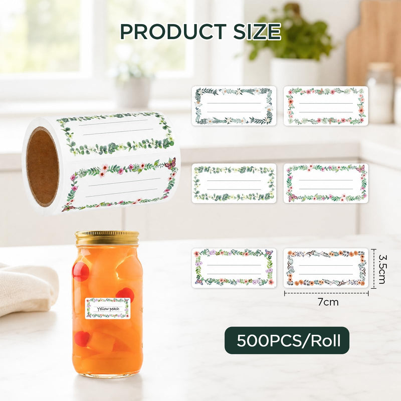 Cozary Self-Adhesive Labels Pack of 500, 7.5 x 3.5 cm, 6 Designs, Can Be Written On 500Pcs