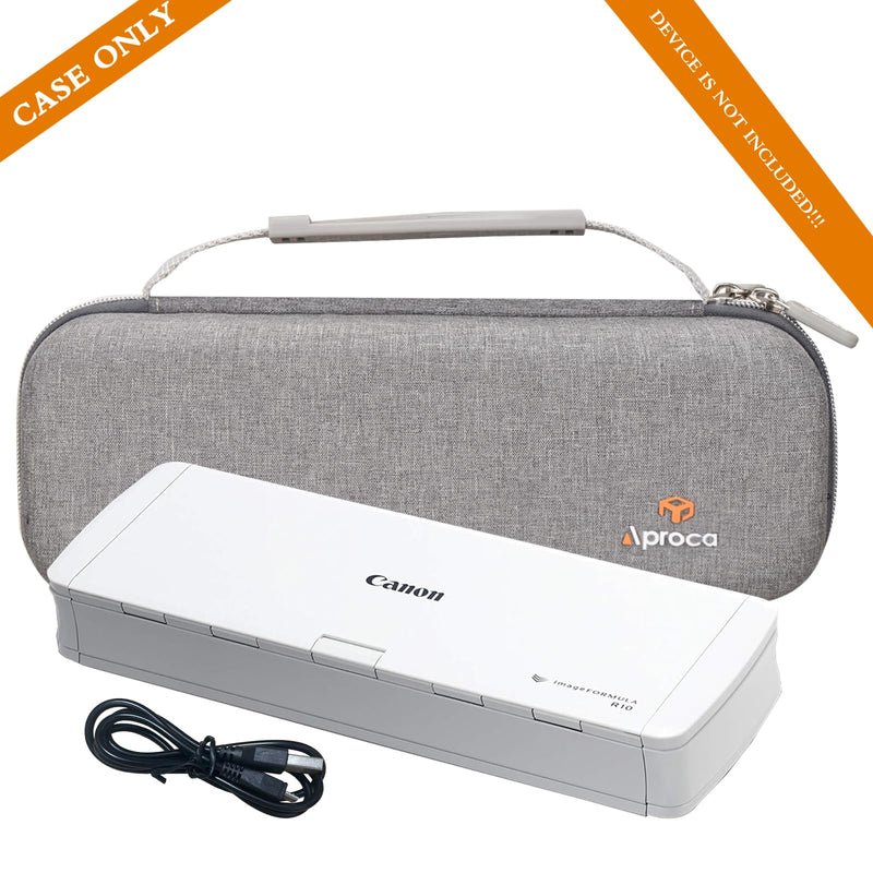 Aproca Grey Portable Hard Storage Case, for Canon ImageFORMULA R10 / ImageFORMULA P-215II Portable Document Scanner