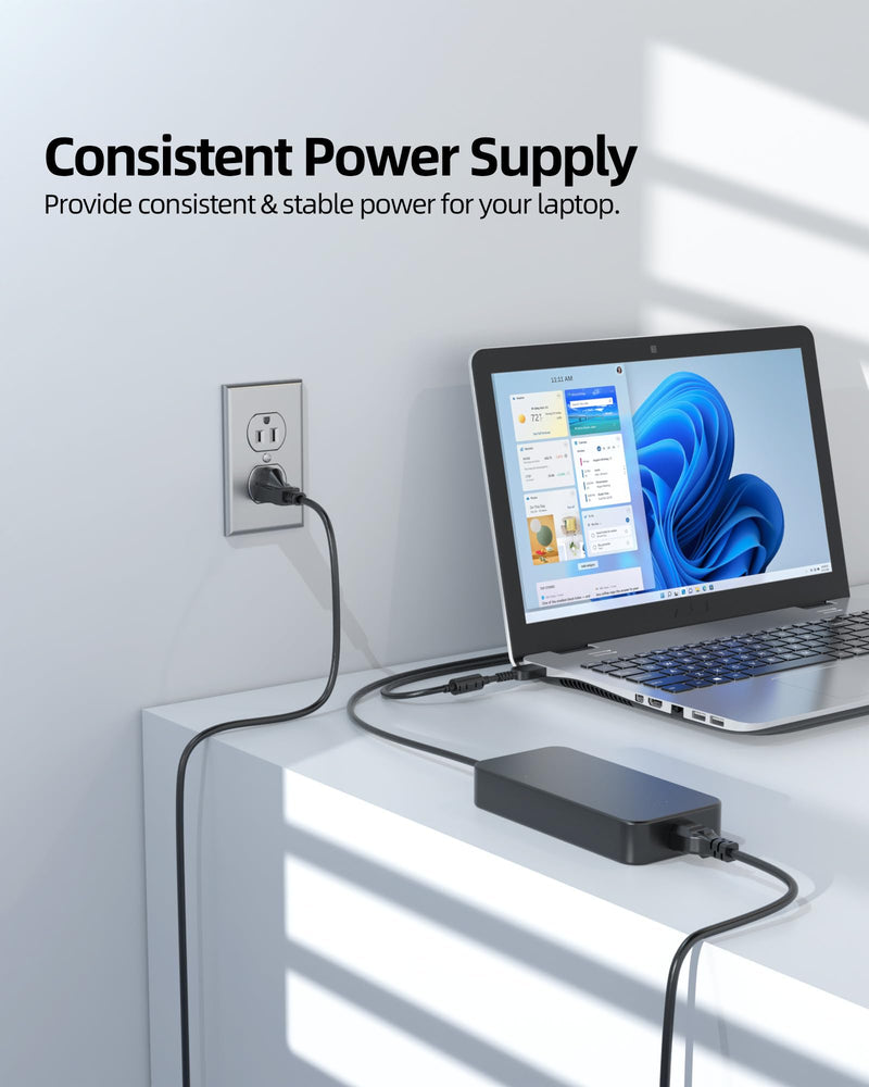 135W Slim Tip 3-Pin-Plug Replacement for Lenovo ThinkPad Thunderbolt Universal 3 4, Smart Essential Dock, Workstation Dock, Ultra Pro Docking Station, ThinkVision X1 Gen 1 2 Laptop Power Supply Cord