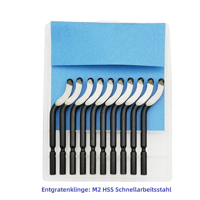 VASTOOLS hand deburring tool set/deburring tool with 10 pieces of high-speed steel replacement blades/for steel, copper, aluminum and plastic 11 BS1010 blades