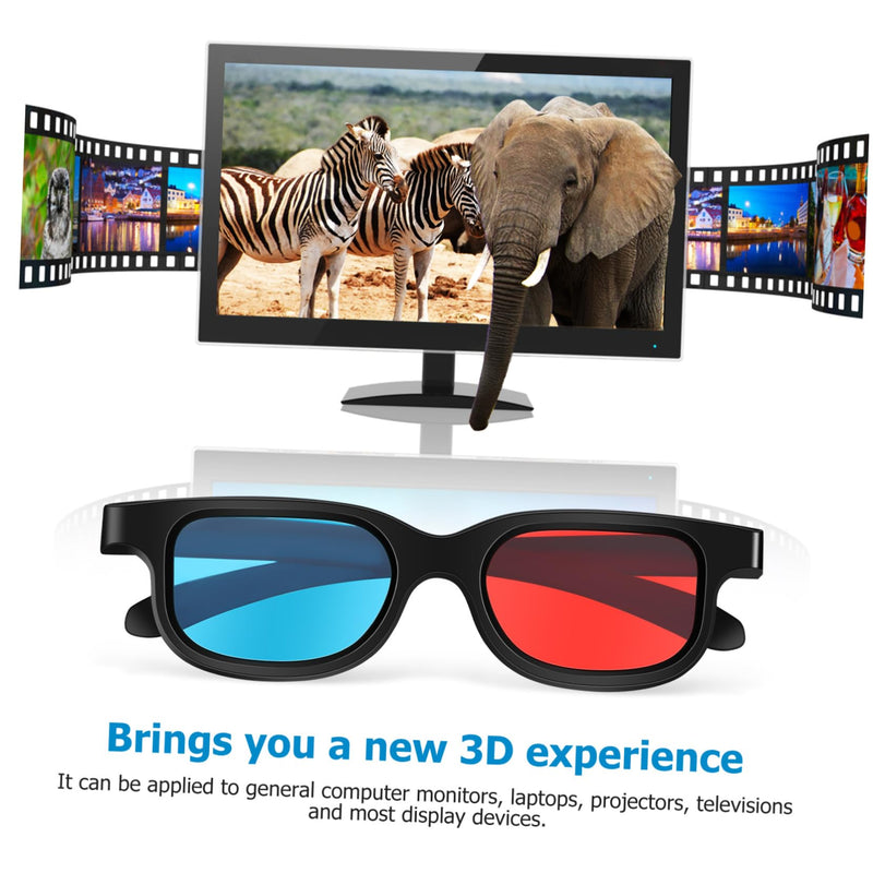 jojofuny 10 Pcs Red Lenses 3D Glasses for Home Theater Anaglyph Compatible with Tvs Computers Projectors