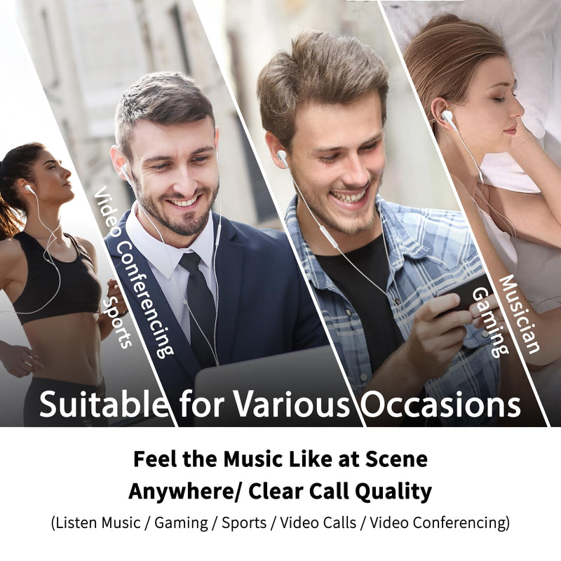 Wired Earbuds with Microphone, Wired Earphones in Ear Headphones HiFi Stereo, Powerful Bass and Crystal Clear Audio, Compatible with iPhone, iPad, Android, Computer Most with 3.5mm Jack White regular