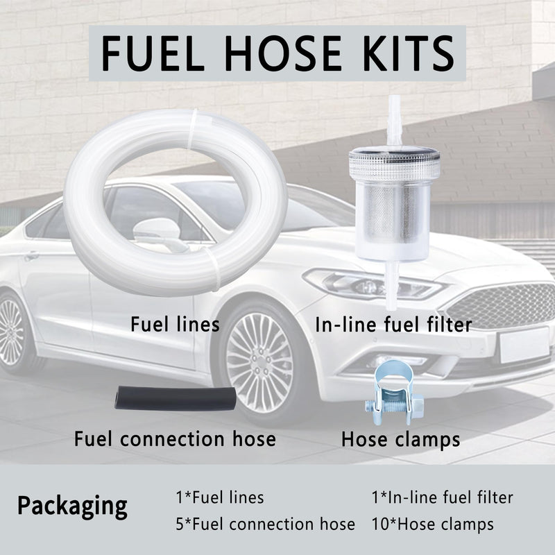 16.4Ft Diesel Heater Fuel Line Kit OEM# 1320399A 35320A,Include Fuel Hose+Inline Fuel Filter+Connecting Hoses+Fuel Line Clamps,Fuel Line Repair Kit Diesel Heater Accessories
