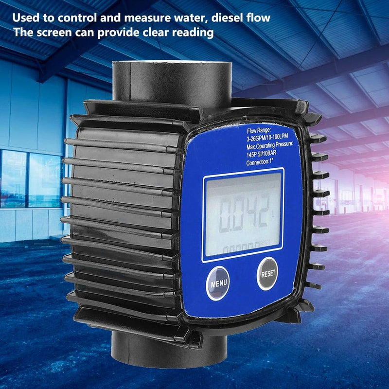 Flow meter, flow meter digital display, high accuracy, water flow meter, 1 inch internal thread, digital turbine flow meter, 5-120 liters/minute, maximum pressure 40 bar