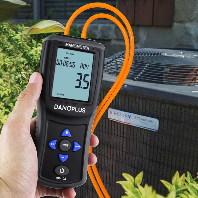 Manometer Digital Gas Pressure Tester Differential Pressure Gauge HVAC Air Pressure Meter with Backlight Data Record Function