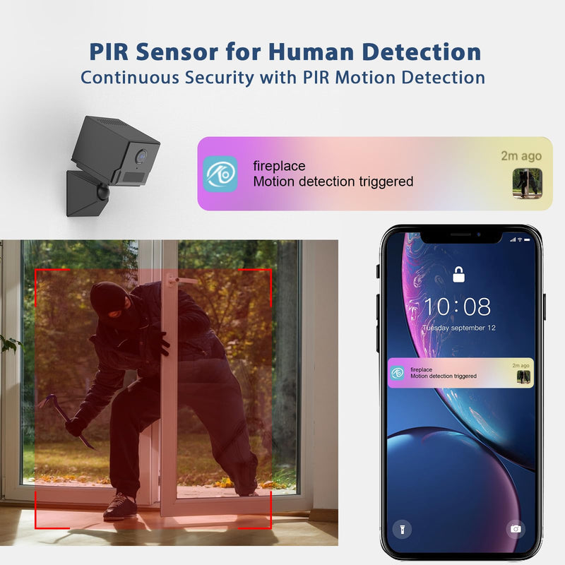 Mini Hidden Camera - Spy Camera WiFi 2K HD DV Night Vision Offline Video Recorder Wireless PIR Motion Detection 100 Days Standby Real-Time View Security Cam