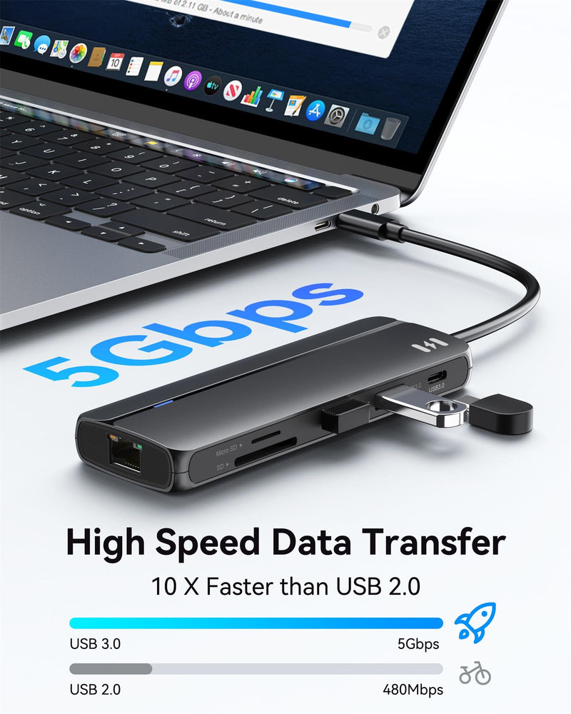 Selore Docking Station for MacBook Pro Air Windows,10 in 1 Dual HDMI Adapter for Mac Pro Air,USB C Hub for MacBook Docking Station Dual Monitor with 2 HDMI,Ethernet,PD,USB C,2 USB A,SD/TF for M1 M2 10 IN 1 MST Docking Station