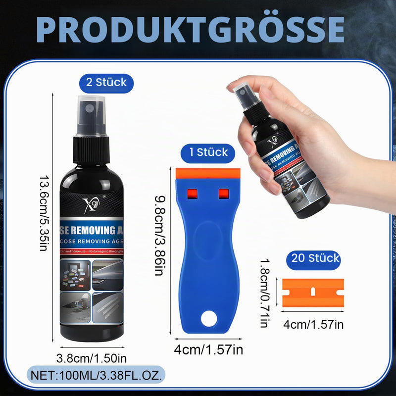 Dongcill Adhesive Remover – 200 ml Adhesive Residue Remover with Spatula | Plastic blades, sticker remover for windows, cars, which effectively removes stickers and labels from surfaces Black-200ml