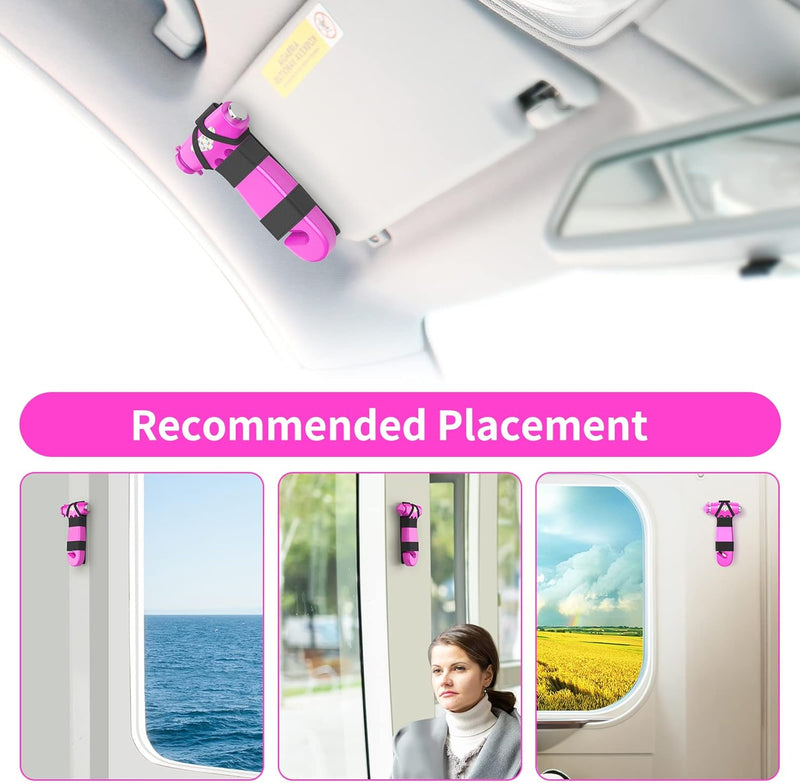 Window Breaker, 3-in-1 Emergency Escape Tool with seat Belt Cutter and Glass Breaker, Safety Emergency Car Escape Tool for Car, Electroplating Pink
