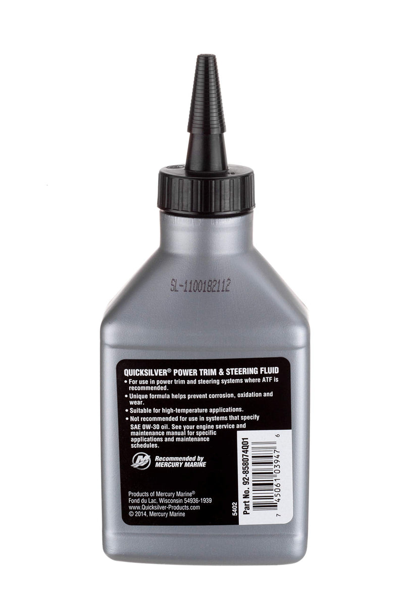 Quicksilver 858074Q01 Power Trim and Steering Fluid - 8 Oz. Bottle