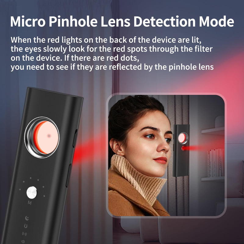 Hidden Camera Detectors for Travel, Anti Spy Detector, GPS Tracker Detector for Cars, Portable Bug Detector, RF Signal Finder for Hotel Home Office Bathroom Car Airbnb R35-1