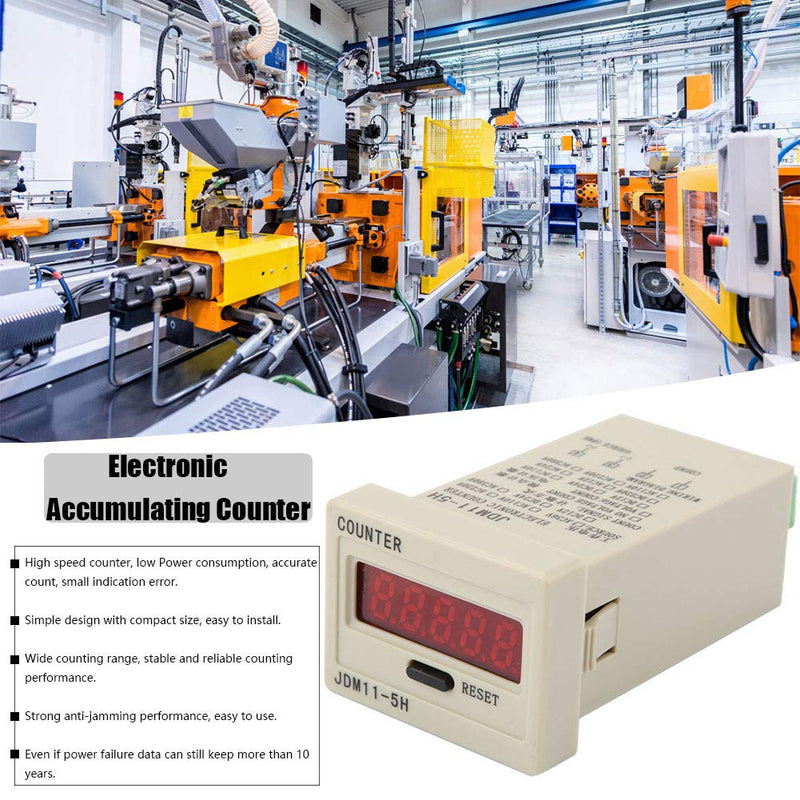 DIGITEN 0-99999 Digital Counter, LED Counter Electronic Counter JDM11-5H AC220V / DC36V / DC 24V / DC 12V (DC12V) DC12V