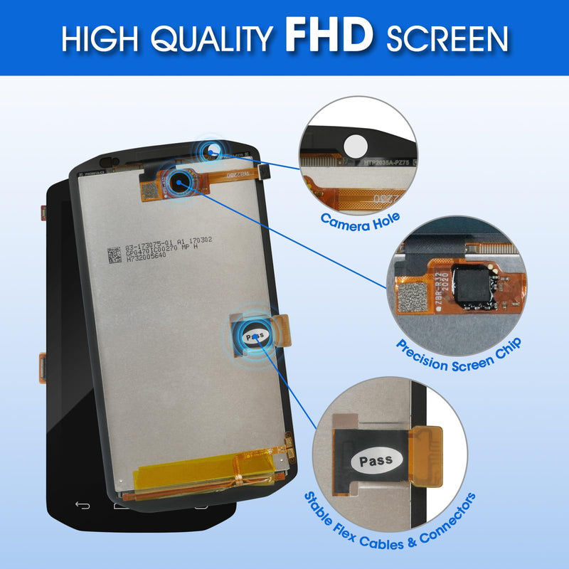 LCD Screen Replacement with Touch Digitizer for Symbol TC70 TC75 TC75X Barcode Scanner Handheld Mobile Computer (Android Version), HD Sensitive (for Symbol TC70)