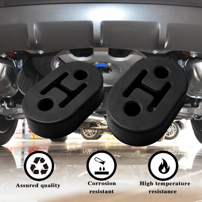 2Pcs Exhaust Hanger Rubber 2 Holes Adjustable Insulator Bushing Rubber Insulator High Density & Anti-Corrosion Rubber Universal for Car/Truck/Jeep/SUV (Black) grayblack