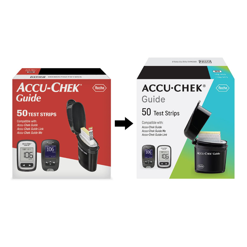 Accu-Chek Guide Glucose Test Strips for Diabetic Blood Sugar Testing (Pack of 50) 50 Count (Pack of 1)