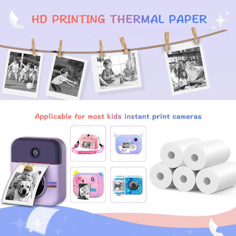 20-Pack MIARALA Instant Print Camera for Kids Refill Print Paper, HD Paper Camera, Kidizoom Print Camera Paper Refill for Most Kids Instant Camera 20 Rolls