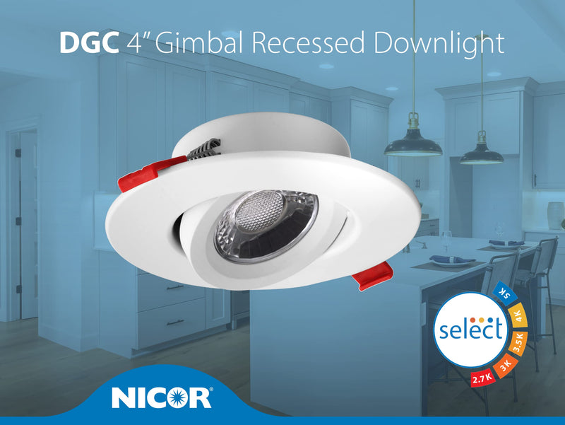 DGC 4-inch White Selectable Canless Adjustable Gimbal LED Recessed Downlight (DGC43120SRDWH) 4 Inches