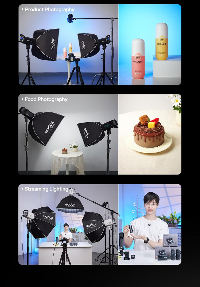 Godox Softbox Godox Quick Release Umbrella Softbox,Bowens Mount with Removable Front and Inner Diffusers/Grip/Diffuser Plate for Photography, Live Streaming,Location Portrait (UL-BOX-40) UL-BOX-40*40 Softbox