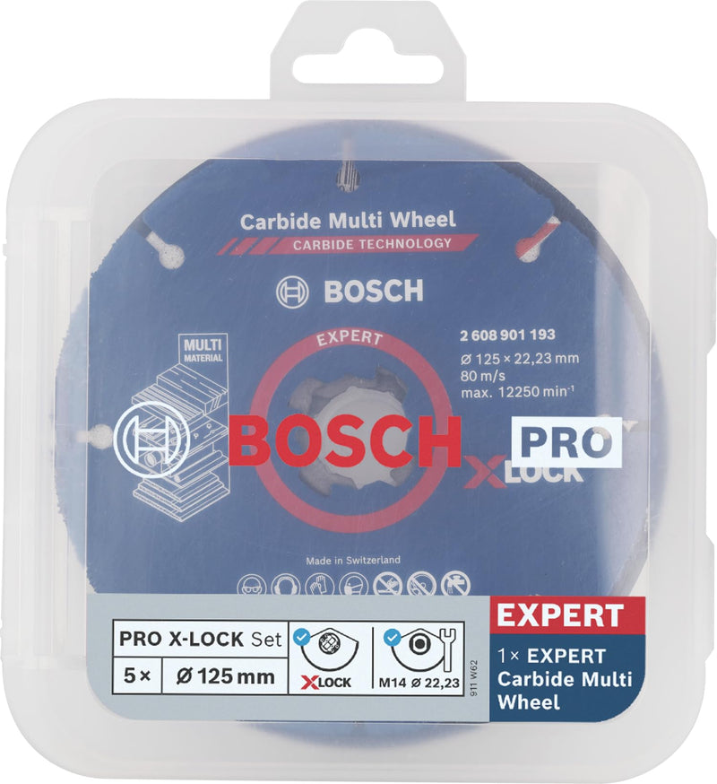 Bosch X-LOCK 5-Piece Cutting Discs Sanding Discs Set (Stainless Steel, Metal, Diameter 125 mm, Accessories Angle Grinder) Ø 125 mm Mixed accessory set
