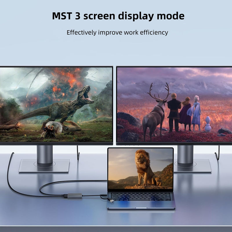 USB C/A 3.0 to Dual HDMI Adapter,MST USB C/A 3.0 to 2X HDMI Monitor Converter, HDM I Splitter for Dual Monitors, Support 3 Different Screens (Extend & Mirror) for Windows & Mac USB C/A 3.0 to Dual HDMI Adapter