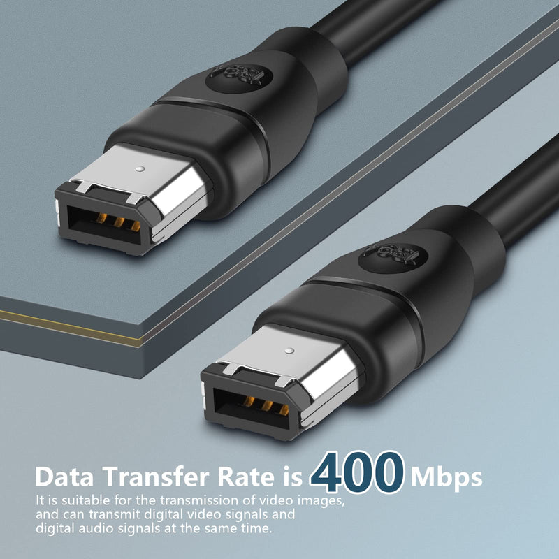 PASOW FireWire Cable 6 Pin to 6 Pin IEEE 1394 Firewire 400 to 400 6-6 ilink Cable 6 Feet（6 pin to 6 pin）