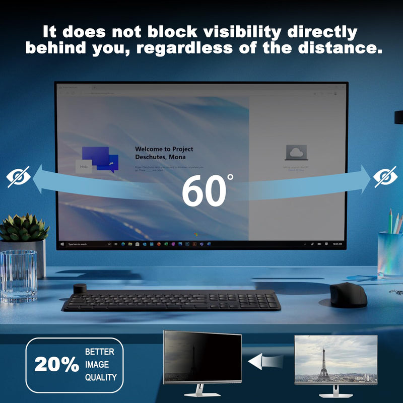 [2 Pack] 20 Inch Computer Monitor Privacy Screen for 16:9 Aspect Ratio - Anti-Glare, Blue Light Filtering, Eye Protection, Removable Anti-Scratch Privacy Shield Screen 20in 20.0'' Widescreen (16:9)