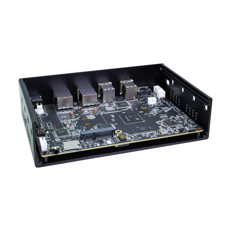 WayPonDEV Black Metal Case for Banana Pi BPI-F3 RISC-V K1 Chip SBC, Metal Heat Shell for Banana Pi BPI-F3 8 Core RISCV Single Board Computer, with Cooling Fan and Antennas (Black Metal Case)