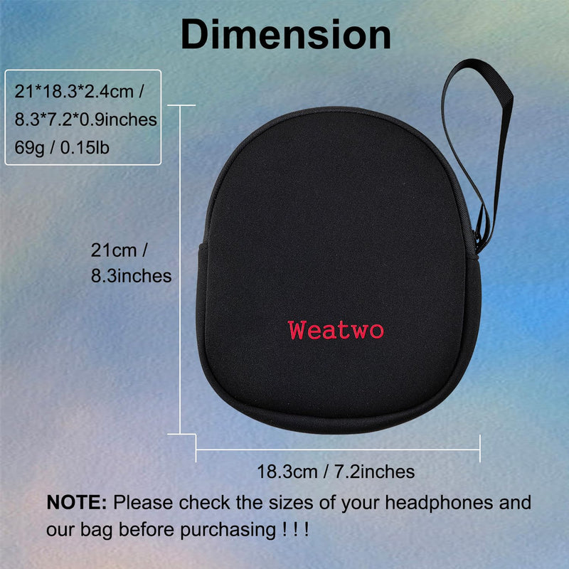 Computer Headsets Headphone Storage Bag, Wired/Wireless Headset Lightweight Case Soft Neoprene Cover Travel Carrying Pouch for Jabra Evolve 20 30 40 65 75 Plantronics Blackwire 3210 3220 3320 CS510 black