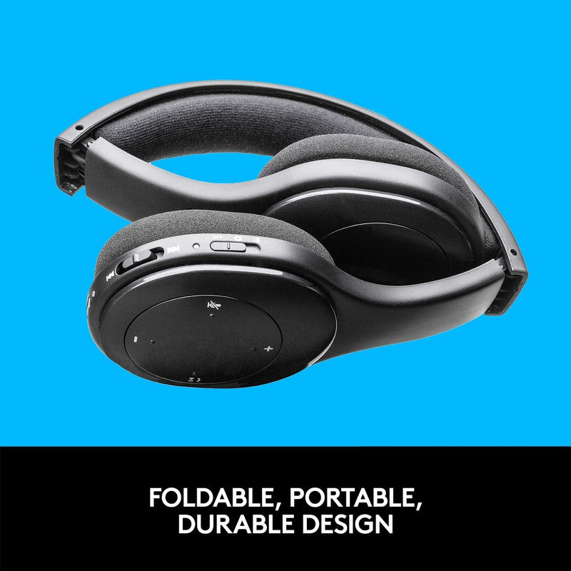 Logitech Headset H800 Bluetooth Wireless Headset with Mic for PC, Tablets and Smartphones, Black, Includes Pouch, Bulk Packaging, Logitech-H800-Bulk