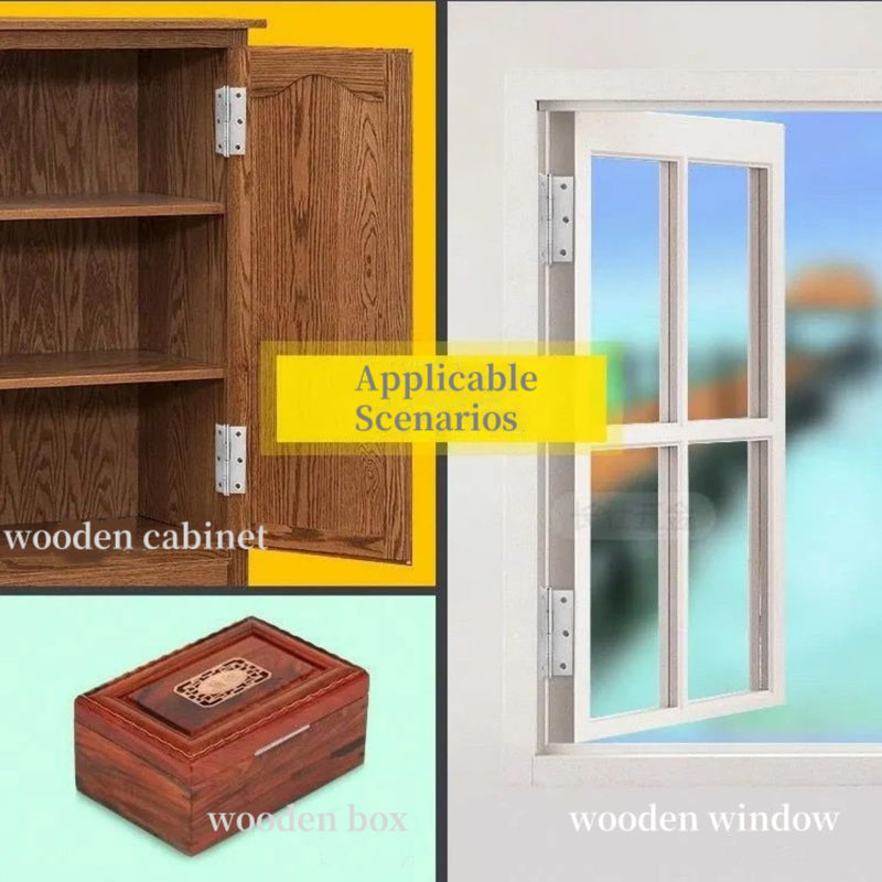 Stainless Steel Folding Door Hings 3 Inch for Furniture Cabinets Window Wooden Box Trailer Components, Pack of 12 Silver 12pcs 3x2 Inch