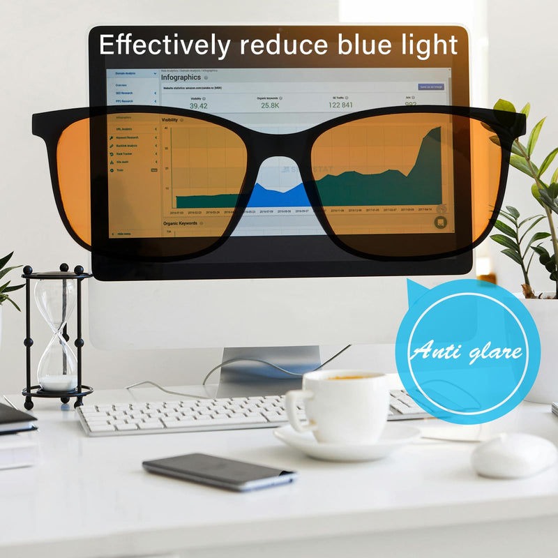 ANRRI Blue Light Blocking Glasses Computer Gaming Professional Powerful Filter Lens Anti Eyestrain Sleeping Glasses Men Women