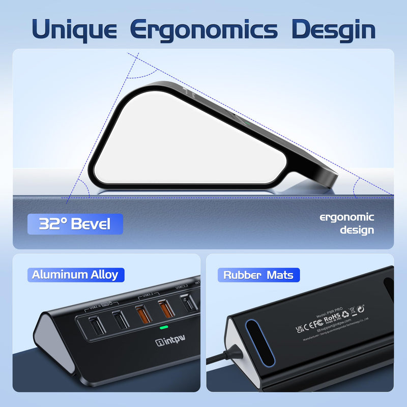 USB C Hub Ethernet, 10Gbps USB C Docking Station 10-in-1 with 4K@60Hz HDMI, Type-C & 2 USB A 3.2 Data, LAN, 2 USB A 2.0, PD 100W, SD/TF Ports, Powered USB Hub for Laptop, PC, iPhone 16/15, Mac Black
