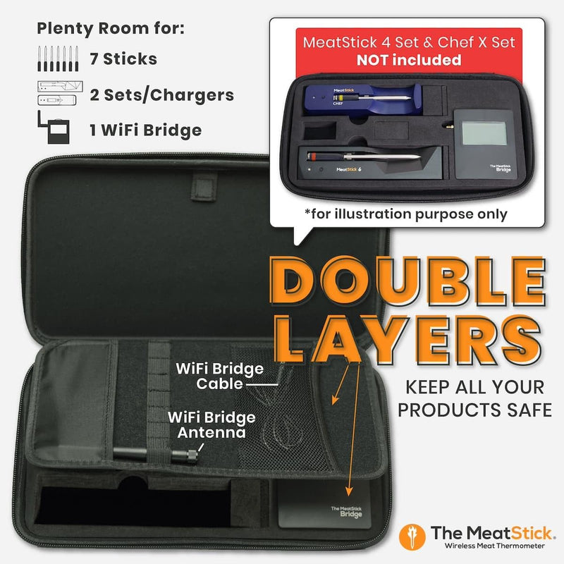 WiFi Travel Pack | WiFi Bridge + Carrying Case Pro | Unlimited Wireless Range Device and Portable Protector for All MeatStick Wireless Meat Thermometers WiFi Travel Pack