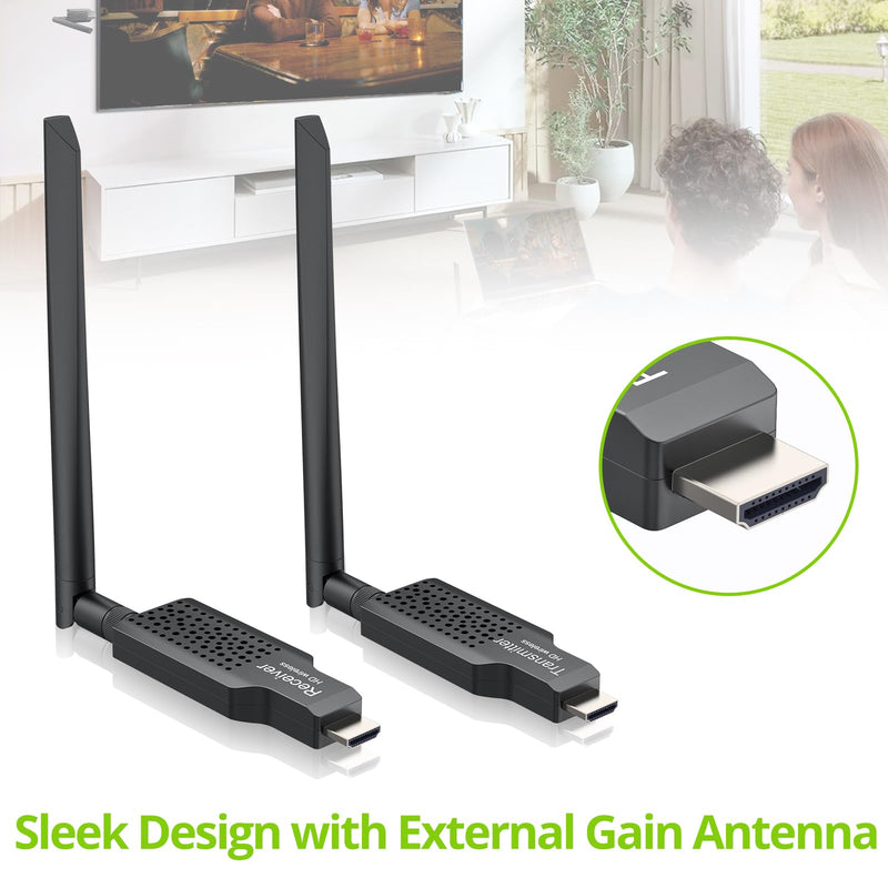 LiNKFOR 5.8G Wireless HDMI Transmitter and Receiver,1080P/60Hz Wireless HDMI Extender Kit, Plug and Play, 50M/164Ft, for Streaming Video to Display/Projector/HDTV from Laptop, PC, TV Box