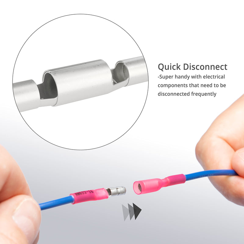 Wirefy Heat Shrink Male & Female Wire Connector - Electrical Bullet Terminal - 22-10 AWG 250pcs