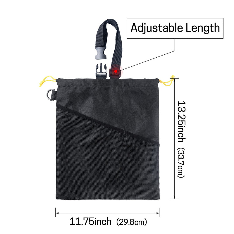 GNEGNI 2PCS Car Garbage Can, Hanging Car Trash Bag with Waterproof Leakproof Lining Black