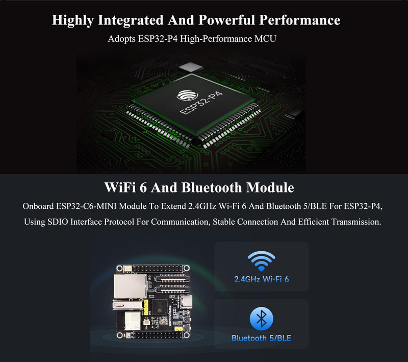ESP32-P4-NANO Development Board, ESP32-P4 Chip: RISC-V Dual-Core and Single-Core Processors, Human-Machine Interfaces: MIPI-CSI, MIPI-DSI, USB, ETH, etc. Comes with Speaker and PoE Module, 4 Items
