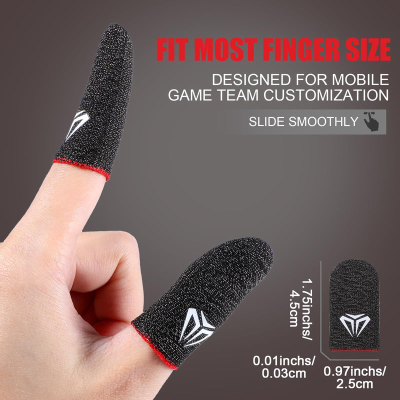 6 Packs Mobile Gaming Finger Sleeve Silver Fiber Anti Sweat Thumb Sleeve Thin Breathable Smooth Game Controller Finger Cover Phone Touchscreen Finger Protectors Accessories for Gamer