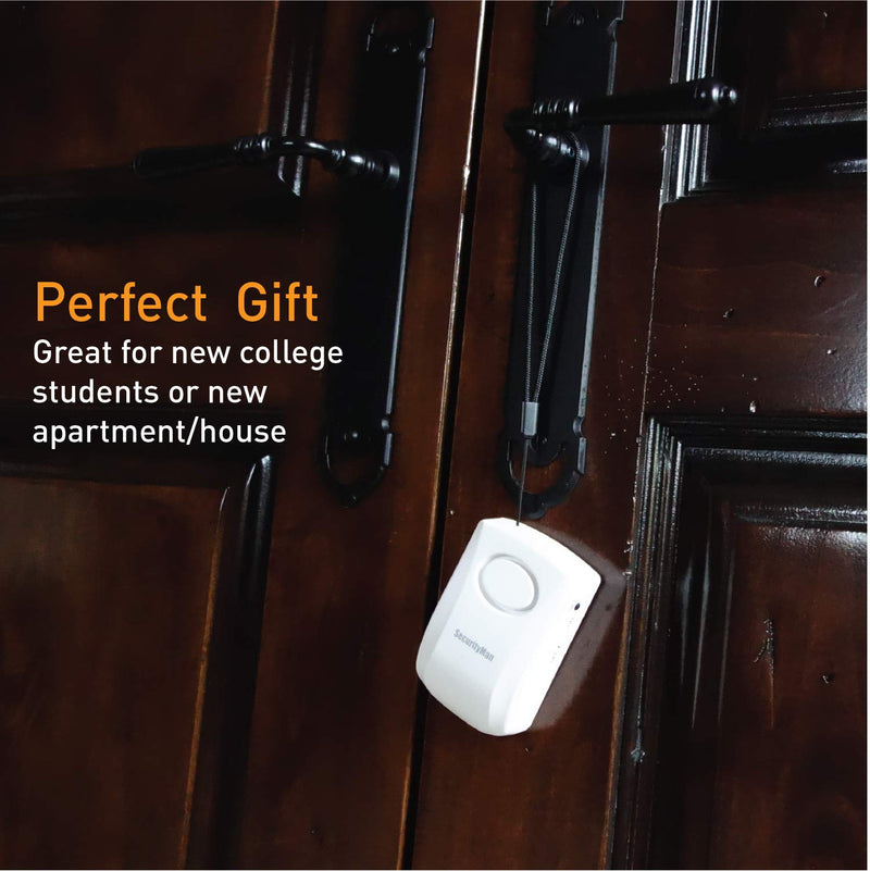 Securityman Door Handle Alarm with 130dB Vibration Triggered Portable Door Alarm - Perfect Alarm for Doors When Opening for Kids, Toddler, Elderly, Hotel, Travel, Bedroom (2 Pack Door Security Alarm)