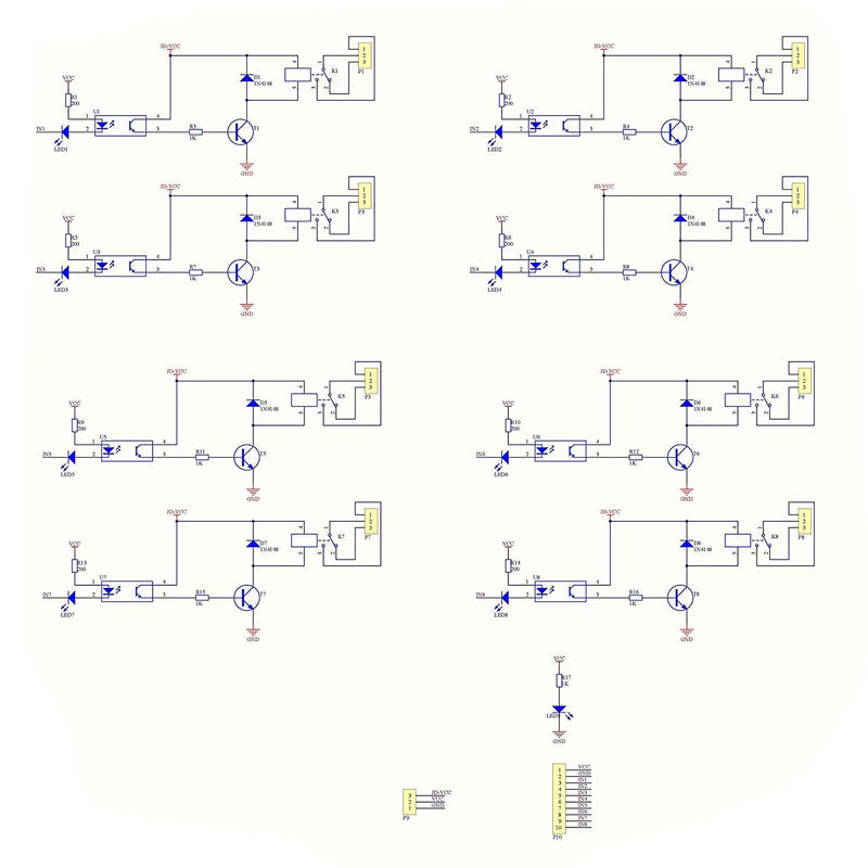 Hailege 12V 8 Channel Relay Module With OPTO-Isolated High And Low Level Trigger 8 Ways Relay Switch Module