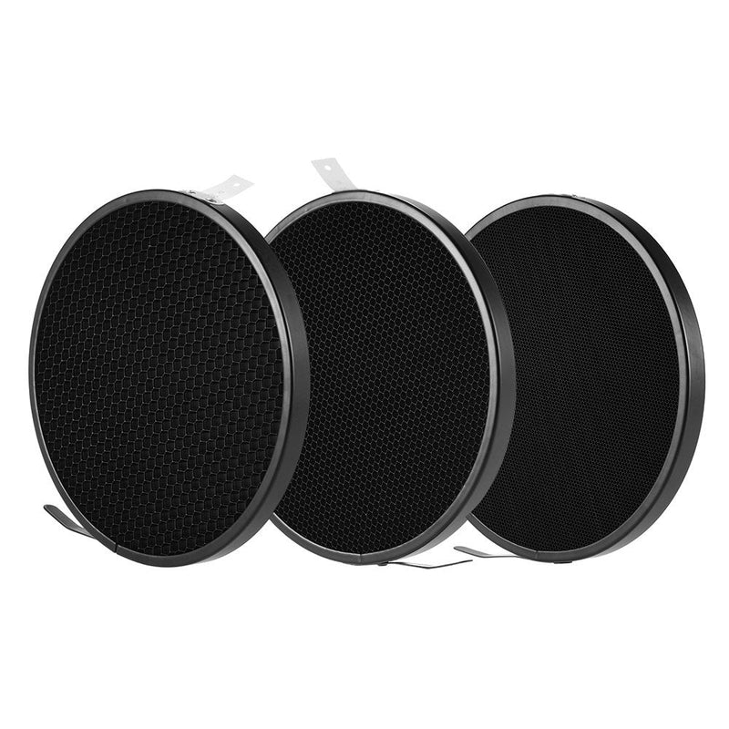 Andoer 7" Standard Reflector Diffuser Lamp Shade Dish with 10° 30° 50° Honeycomb Grid for Bowens Mount Studio Strobe Flash Light Speedlite