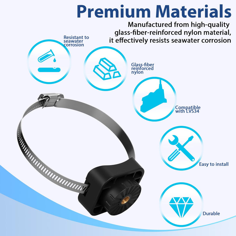 0 Degree Mount Trolling Motor Transducer Mount for Livescope Plus LVS34,for trolling motor diameters of 2"-4.5"